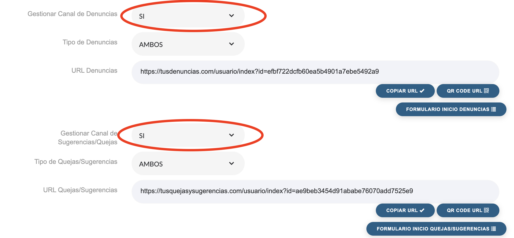 URL de acceso a informante exclusiva para su empresa del Canal de denuncias y de Quejas/sugerencias. Tambin accesible mediante QR Code.